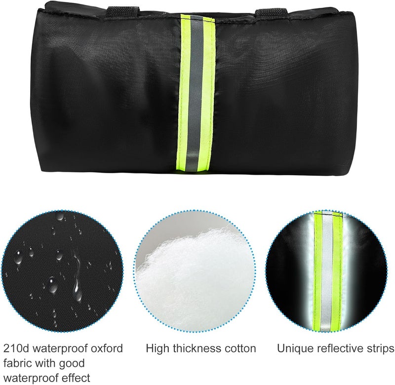 Jeyeou 2Pcs Outdoor Faucet Cover for Winter Freeze Protection Outside Insulated Spigot Socks Freeze Miser Reusable Hose Bib Cover Waterproof Water Faucet Insulation Wrap with Reflective Strip for Garden Yard - Image 3